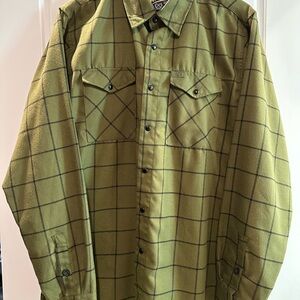 DIXXON Olive and Black Plaid Shirt